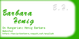 barbara henig business card